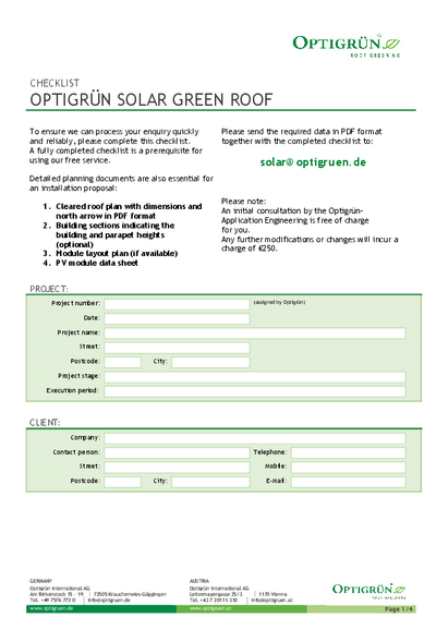 Checklist Solar green roof (pdf)