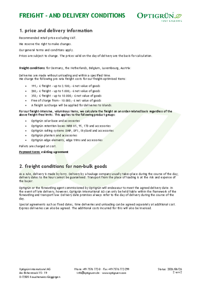 Price and Freight Conditions (pdf)